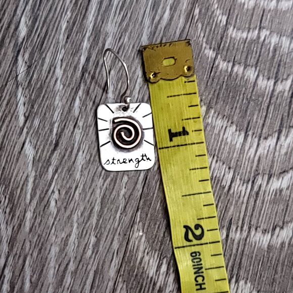 925 Sterling Silver Dangle Earrings Inspiring Strength - Picture 4 of 7